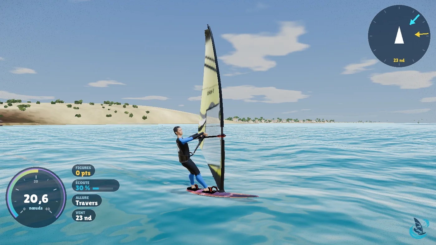 Windsurf diante das dunas de Jericoacoara